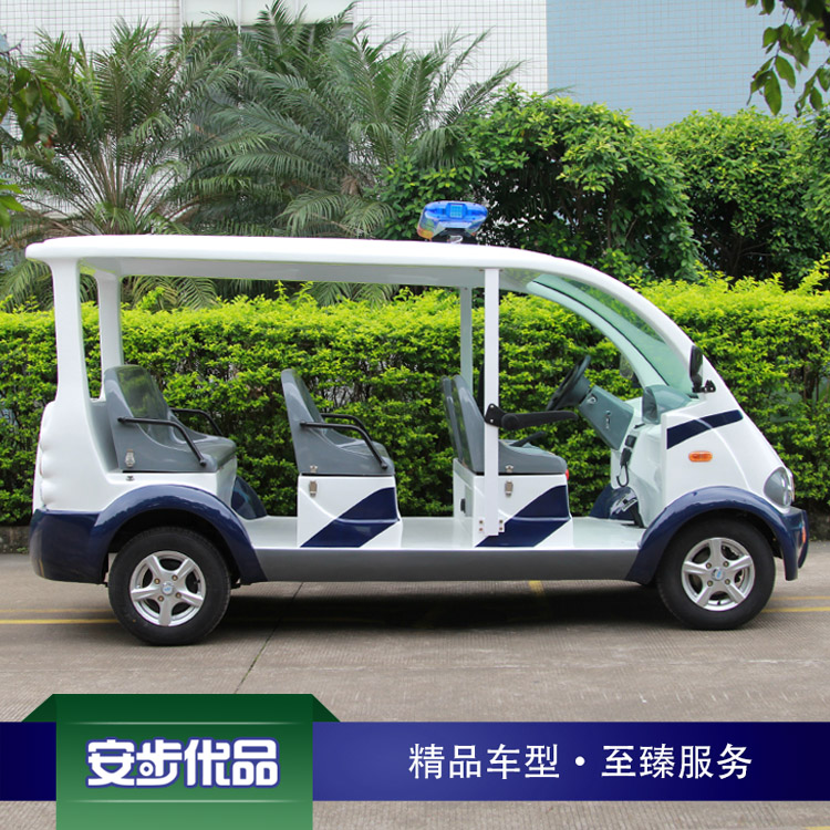 六座电动巡逻车_玻璃钢整体成型车身_三排座_朗晴电动巡逻车